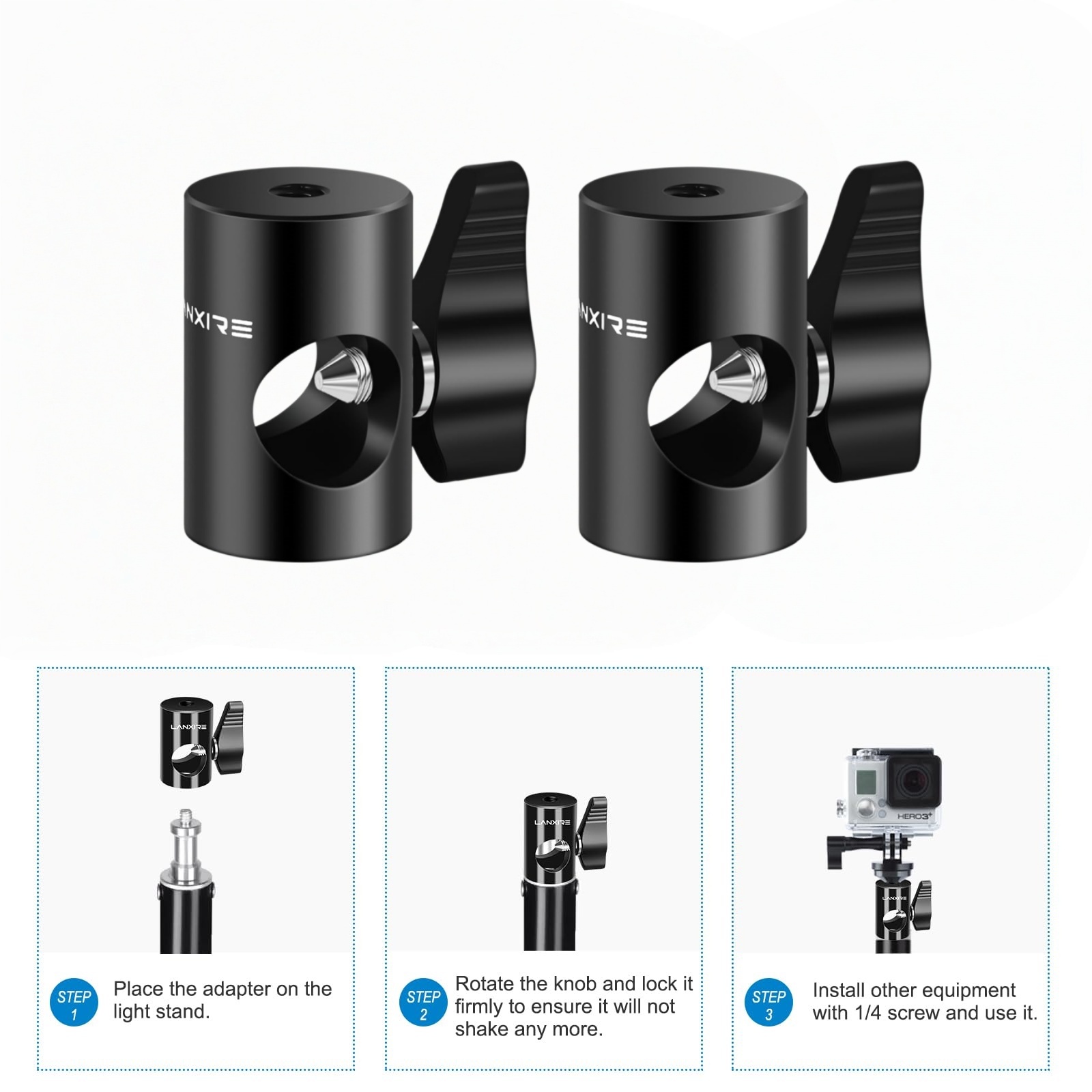 Photography Lighting Rig - Lanxire 2Pcs 16mm Light Stand Mount
