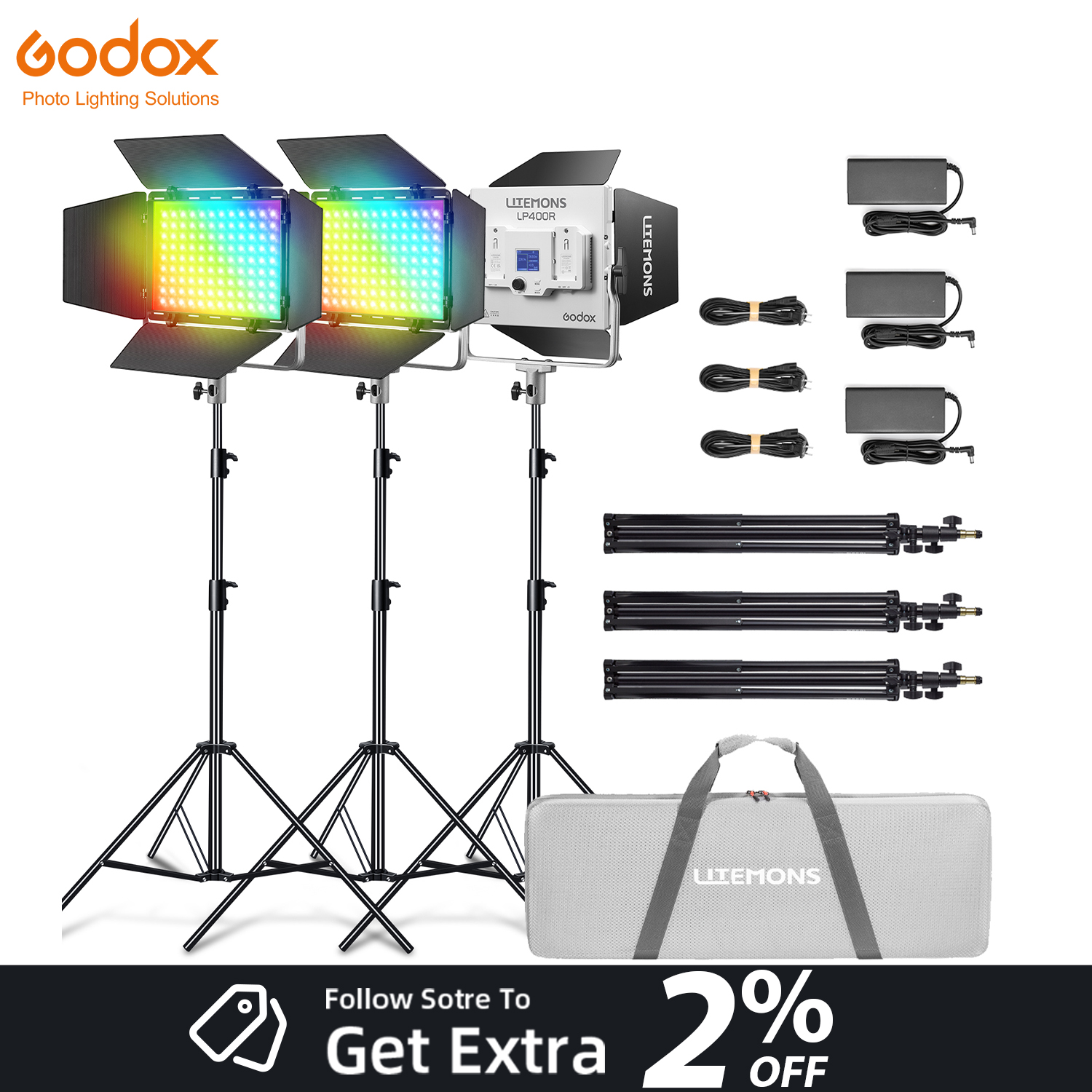 Photography Lighting Kit Godox - Godox LITEMONS LP400R/Bi LP600R/Bi LED Light