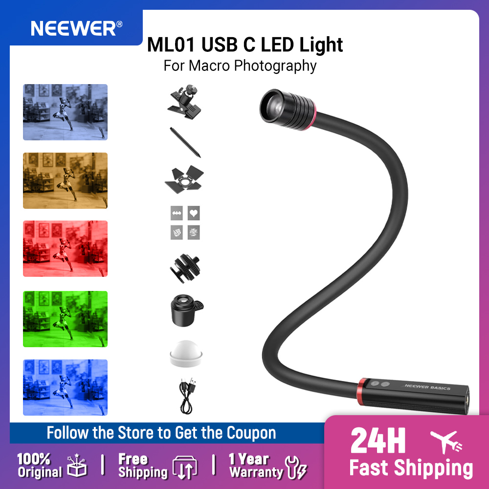 Flower Photography Led Lighting Pack - NEEWER Basics ML01 USB C LED