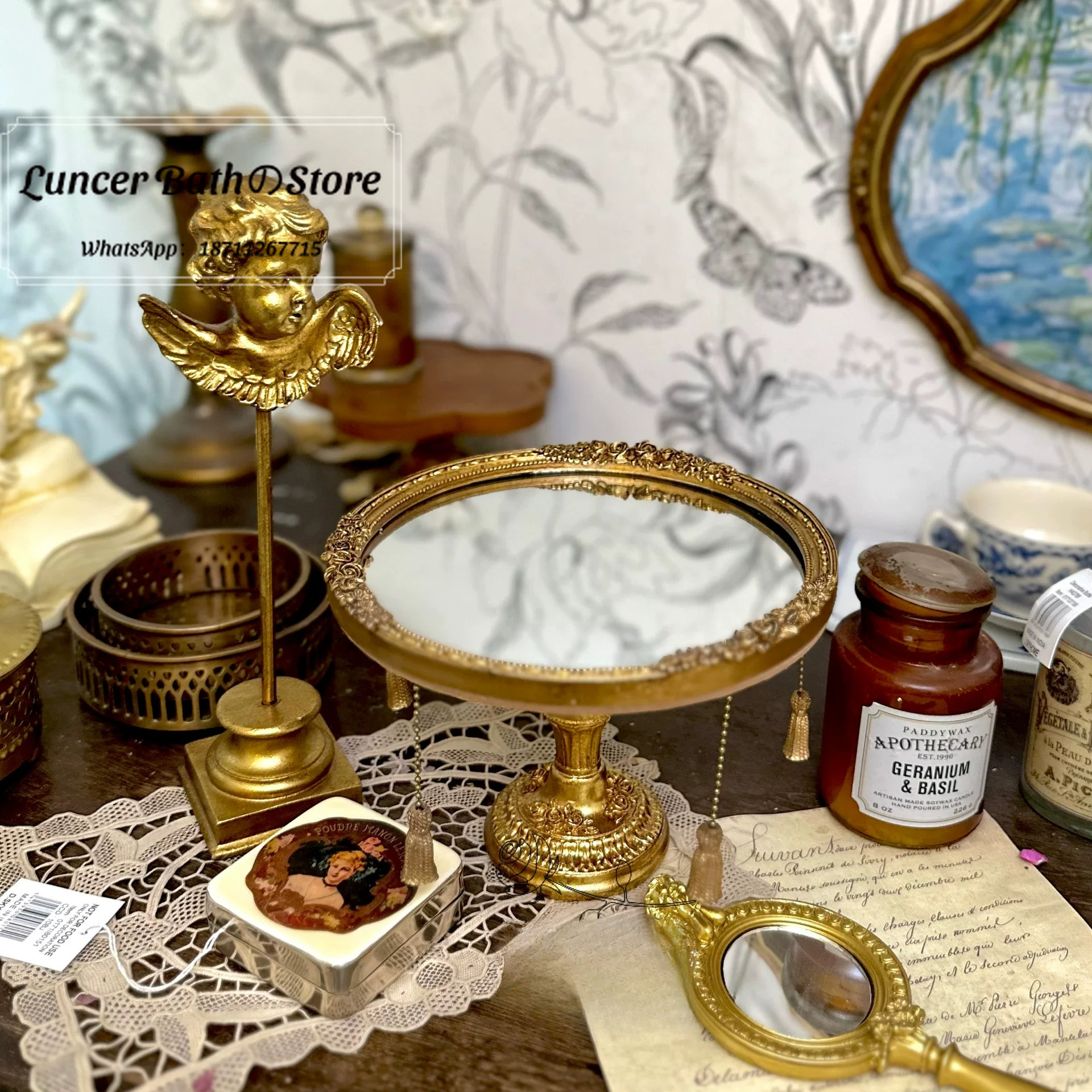 Photography Lighting Style - Vintage Court Ins Style Mirror Tray,