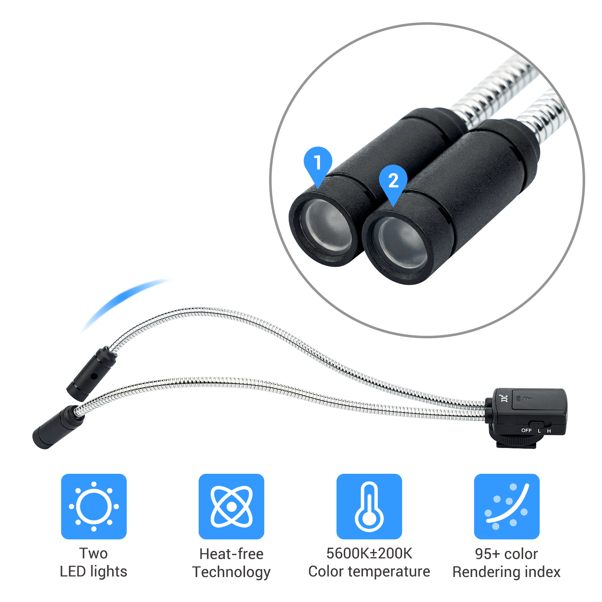 JJC Macro Arm Light LED Lamps  - Flower Photography Led Lighting Pack recension och pris