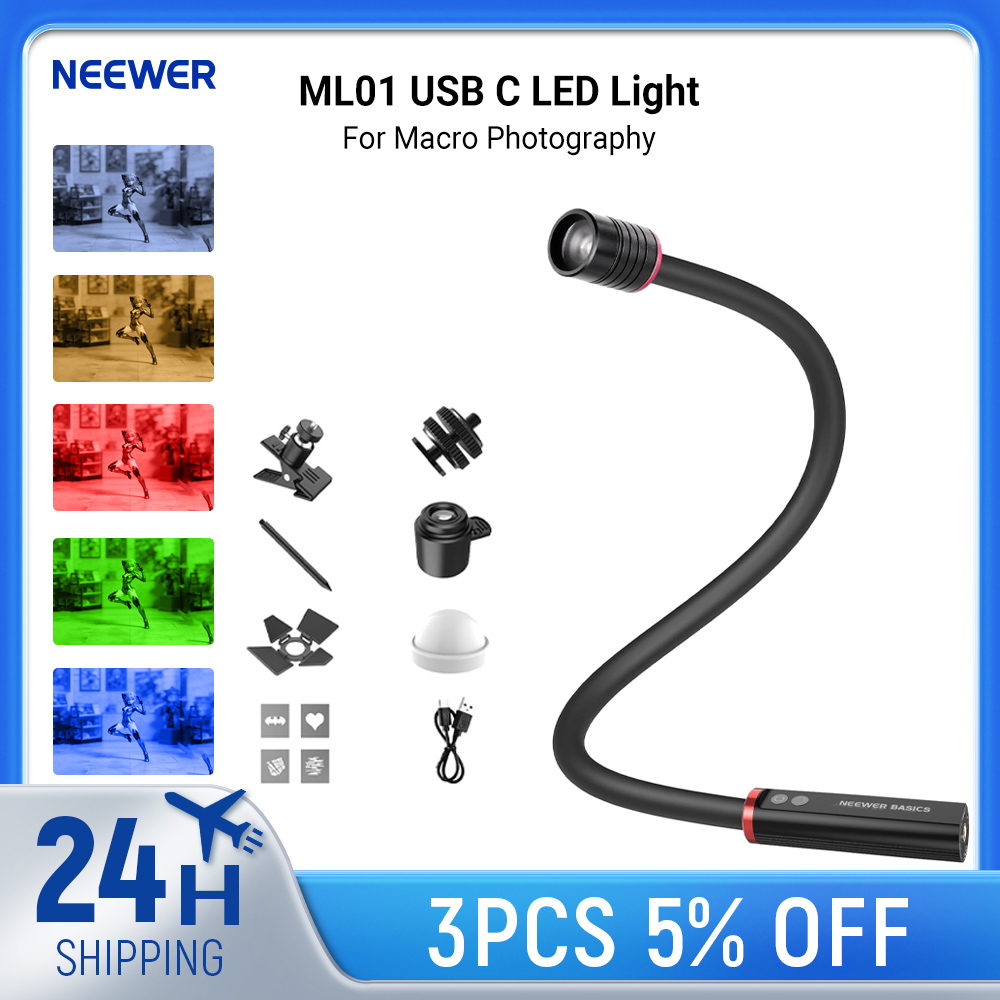 NEEWER Basics ML01 USB C LED L - Flower Photography Led Lighting Pack recension och pris
