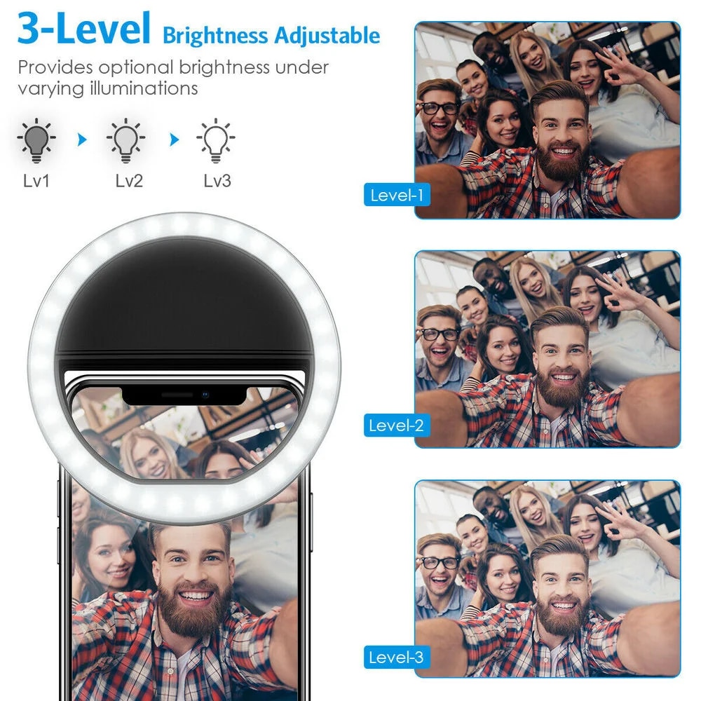 USB Rechargeable LED Selfie Ri - Photography Lighting Spotlight recension och pris
