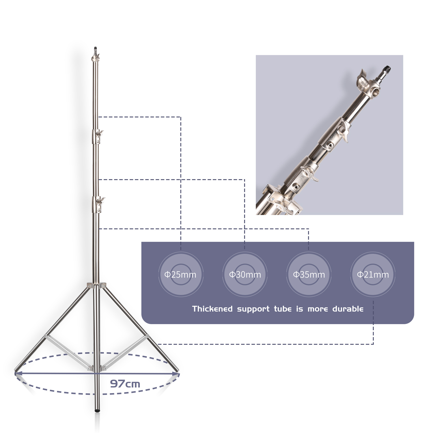 SH 2.8M Stainless Steel Light  - Photography Lighting Background recension och pris