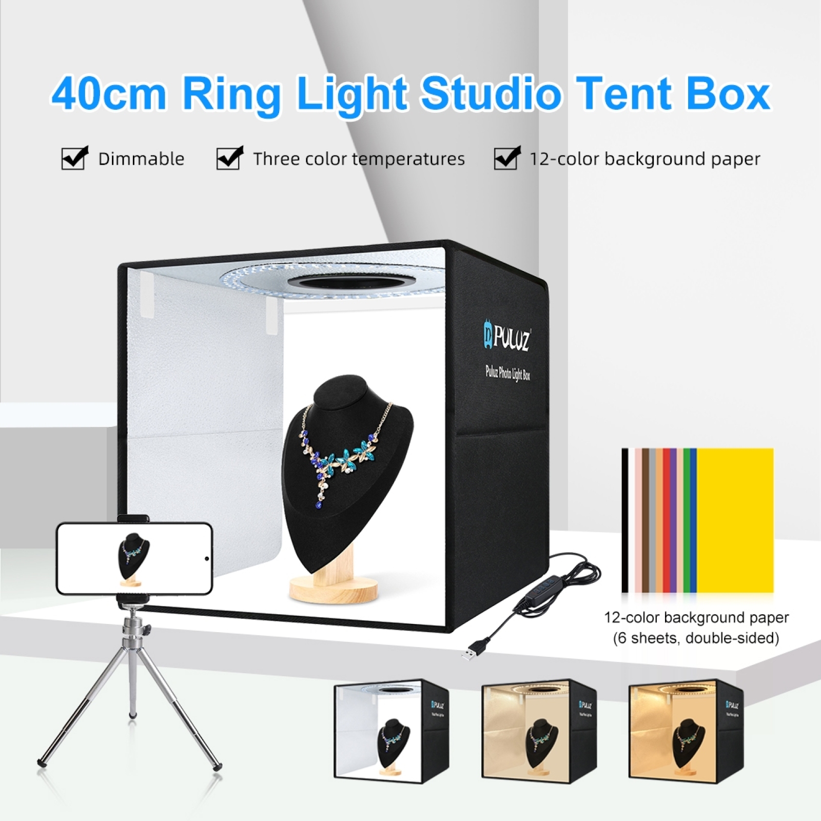 PULUZ 40cm Folding Portable Ri - Photography Lighting Styles recension och pris