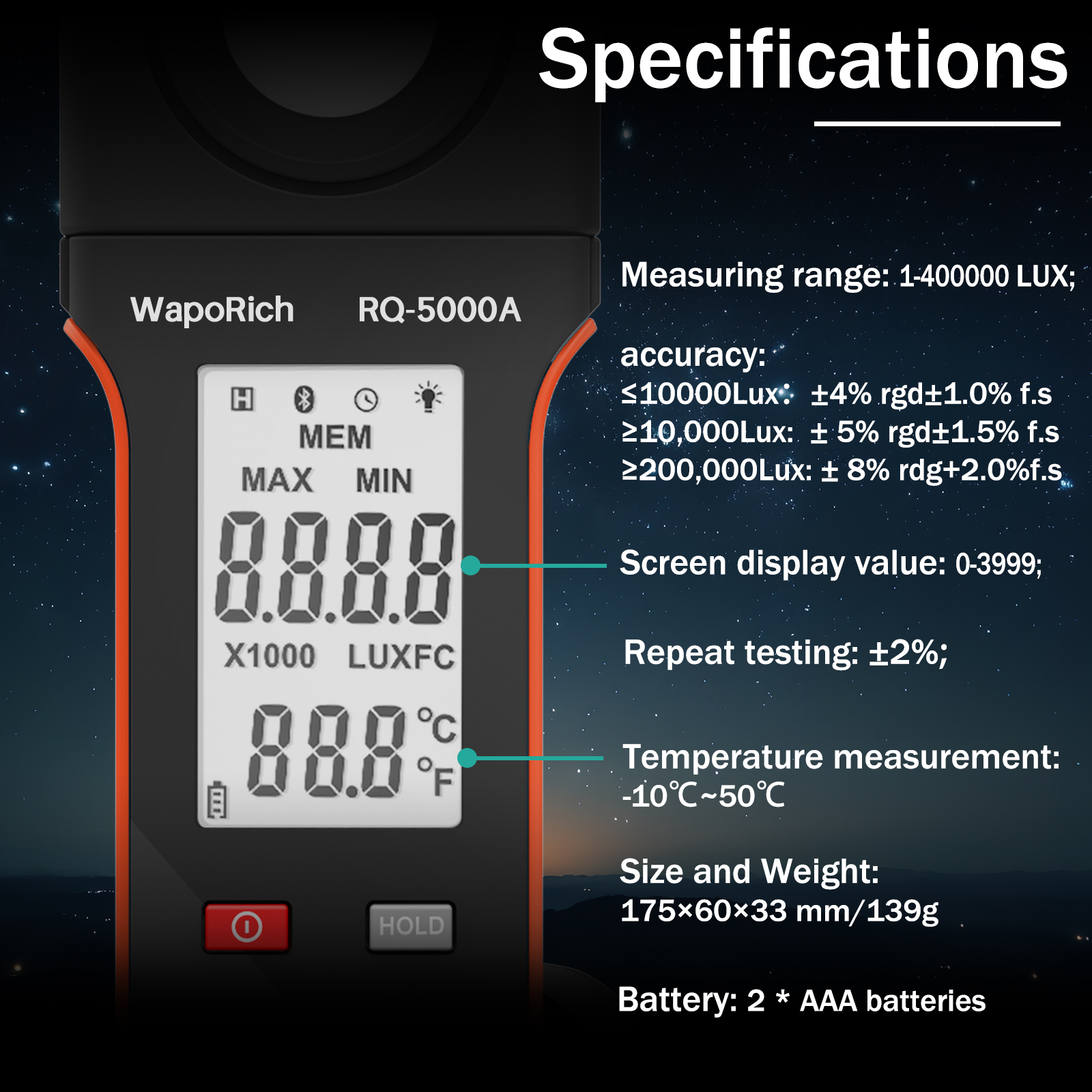 5000A Digital Light Meter 0-40 - Photography Using Lighting recension och pris
