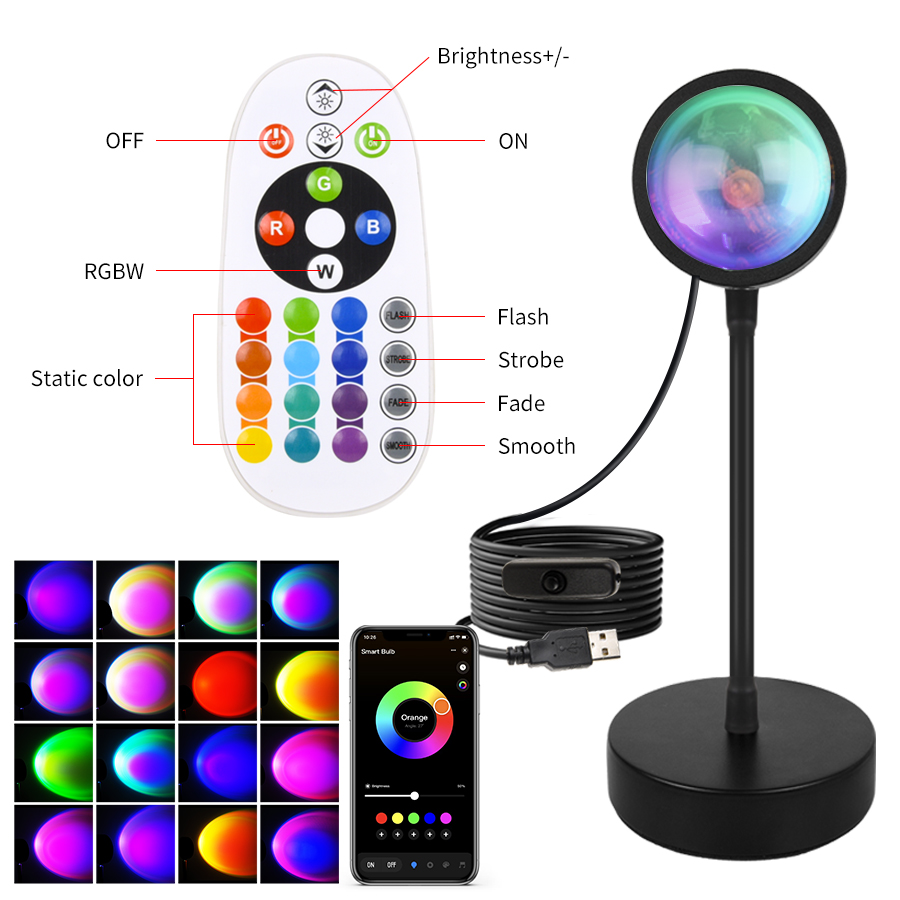 Smart Sunset Lamp Tuya LED Nig - Photography Lighting App recension och pris