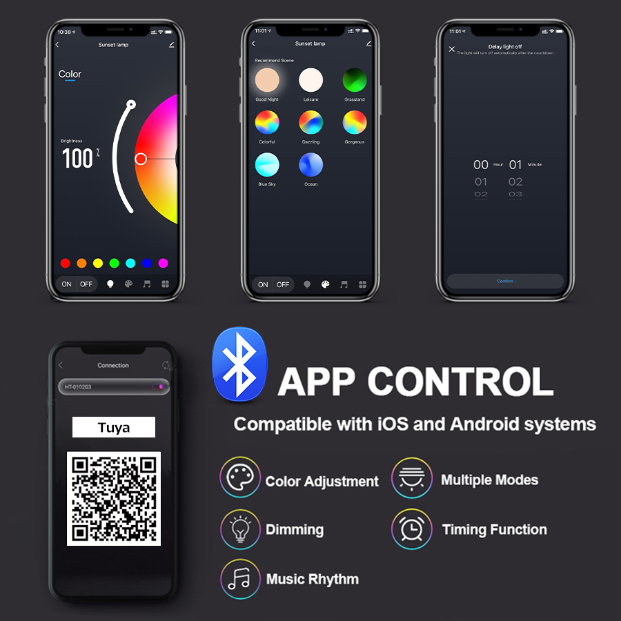 Smart Sunset Lamp Tuya LED Nig - Photography Lighting App recension och pris
