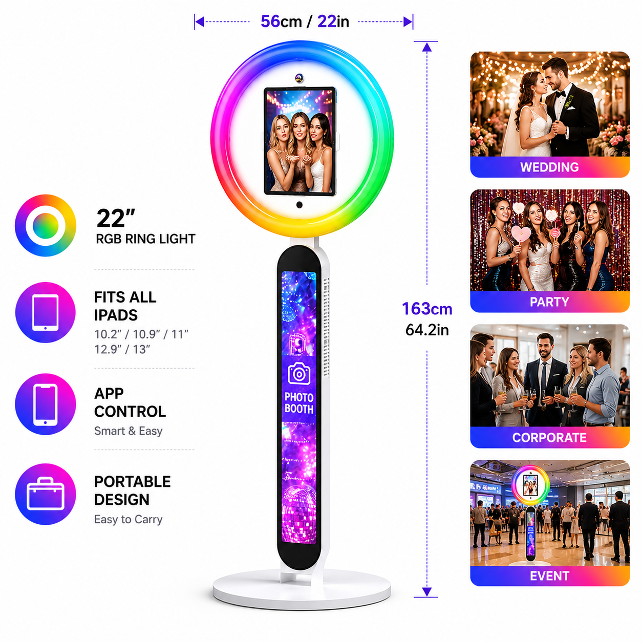 Portable iPad Photo Booth Stan - Photography Lighting Kit Rental recension och pris