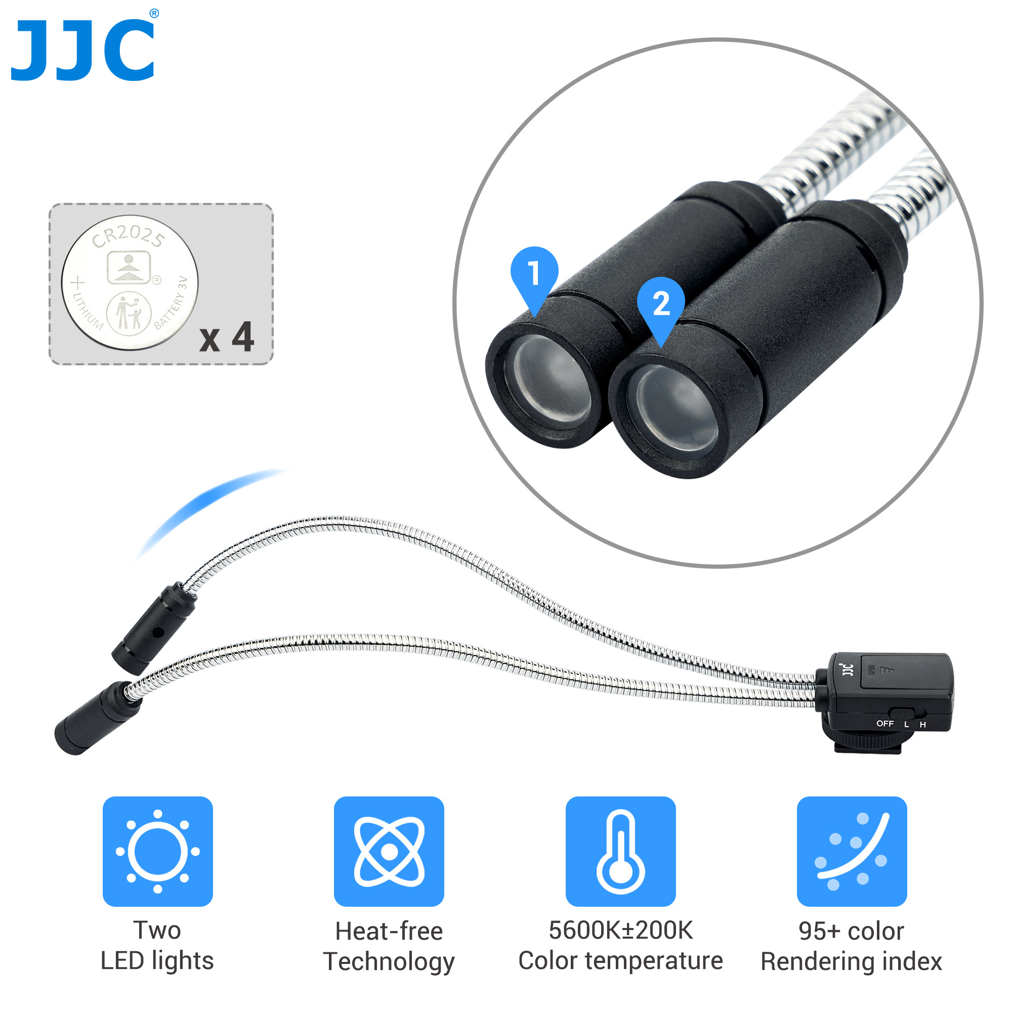 JJC LED Macro Arm Light Photo  - Flower Photography Led Lighting Pack recension och pris