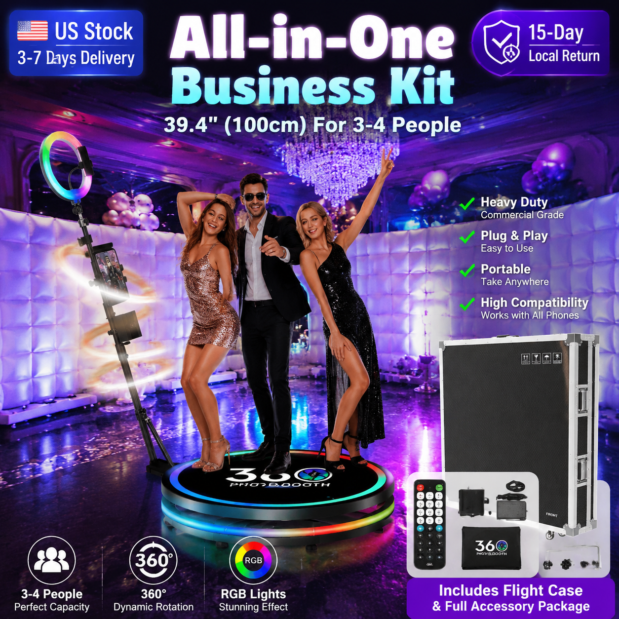 360 Photo Booth Machine with R - Photography Lighting Kit Rental recension och pris