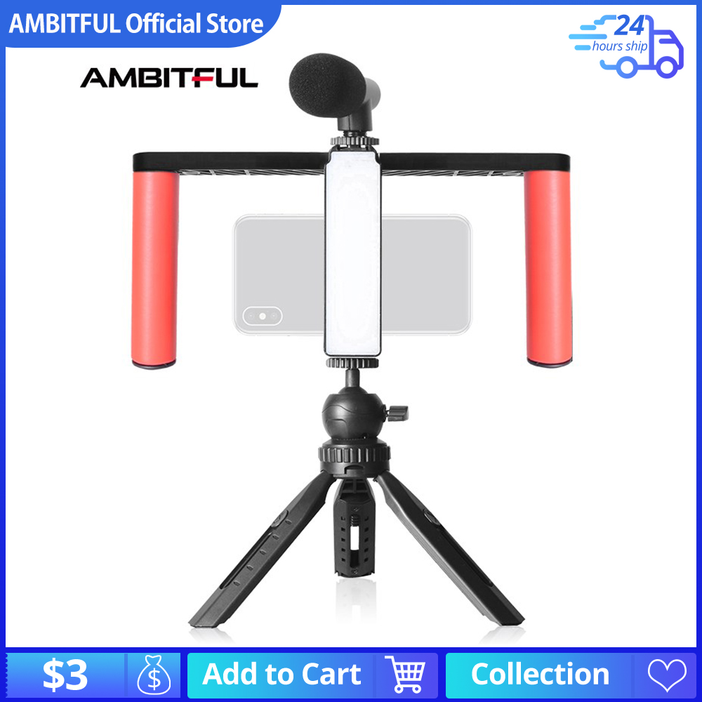 Smartphone Video Rig Hand Grip - Photography Lighting Rig recension och pris