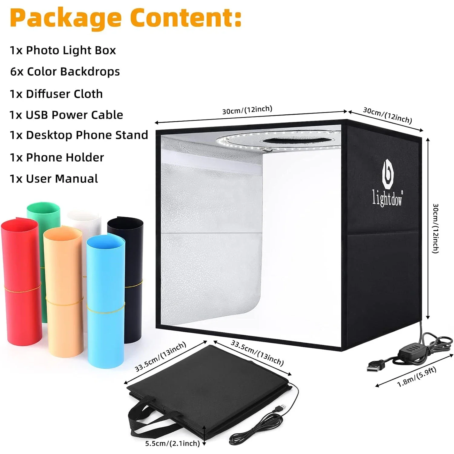 Lightdow Dimmable Photo Box LE - Photography Lighting Background recension och pris
