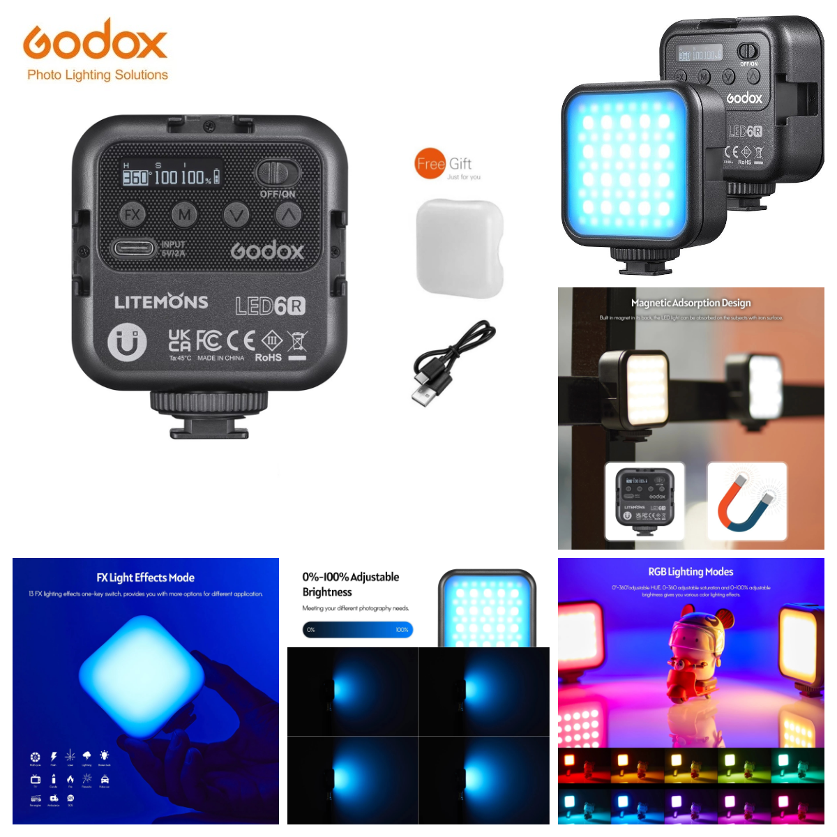 Godox LITEMONS LED6R RGB LED V - Photography Lighting Kit Godox recension och pris