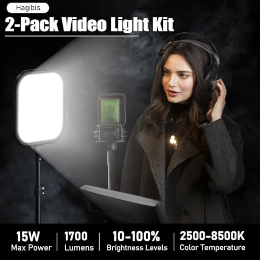 2Pack LED Video Light Kit, 15W - Photography Lighting Studio recension och pris