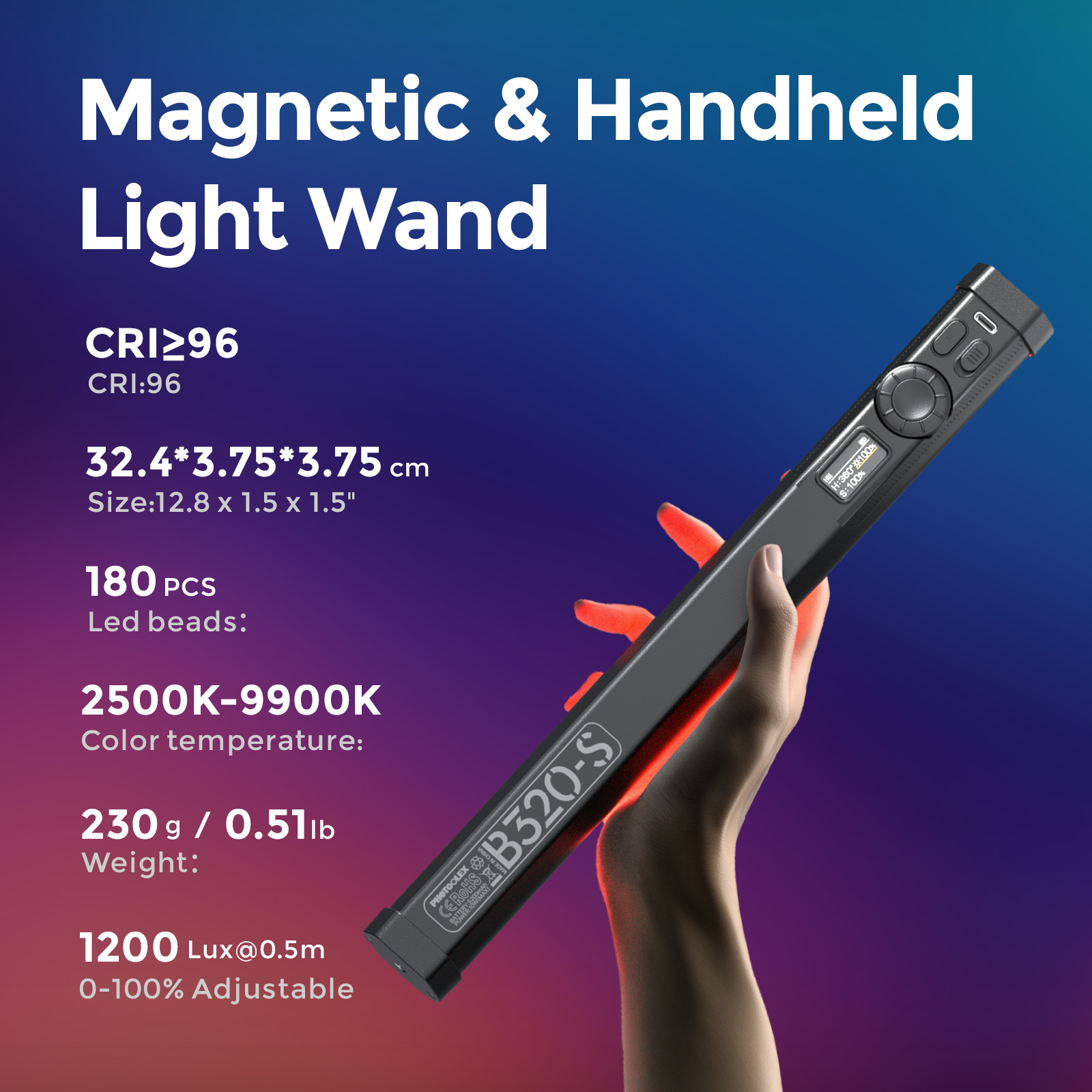PHOTOLEX RGB Colorful Stick Li - Photography Types Of Lighting recension och pris