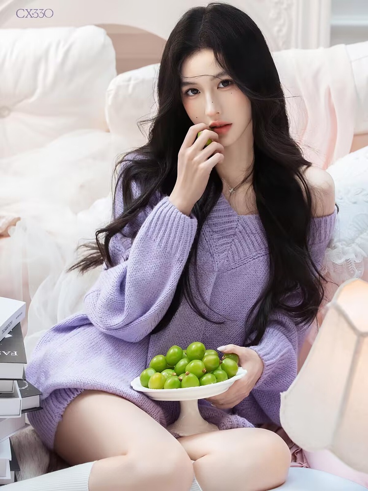 Autumn Winter Purple Sweater O - Photography Lighting Styles recension och pris
